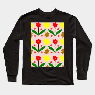 Seamless pattern of flower blooming Long Sleeve T-Shirt